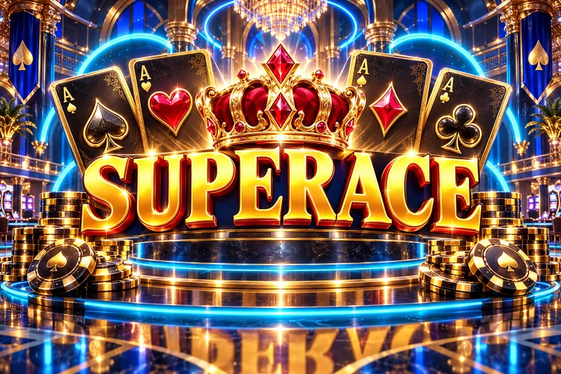superace brand artwork in a gold and jewel casino scene — original concept illustration